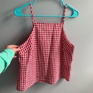 Altar’d State red and White plaid Tank top